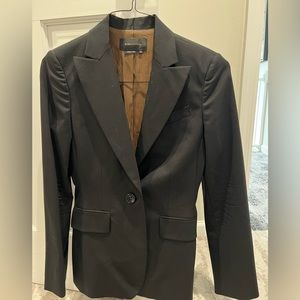 BCBGMAXAZRIA Single Breasted Woven Black Blazer- small